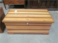 Inlaid wood blanket chest