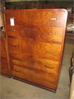 5 drawer chest, veneer damage