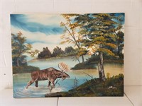 My Moose in Quebec Painting