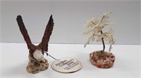 SMALL BIRD ORNAMENT + GLASS & STONE TREE