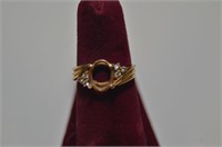 14K GOLD RING SETTING WITH 6 DIAMONDS