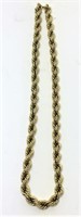 Twisted Rope Gold Tone Necklace