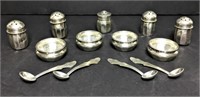 Sterling Silver Salt Bowls with Spoons