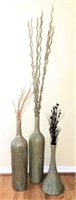 Trio of Calabash Bottle Floor Vases