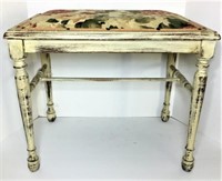Antique Upholstered Vanity Bench