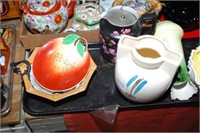 9Pc American Pottery, Carltonware, Enameled Vases,