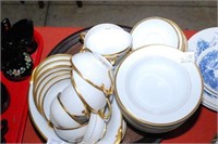 French & Japanese Dinnerware With Gold Rim Incl. C