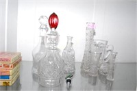 8Pcs Wheel & Pressed Cut Crystal To Incl. Decanter