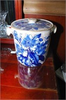 Bwm & Co. Kew Blue & Gold Decorated Waste Jar With