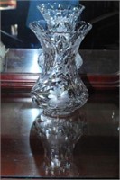 Wheel Etched 9.5" Crystal Vase