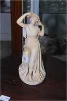 Marble Carving Of Seated Young Lady