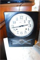1930S Convex Lens Black Lacquered Wall Clock