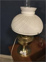 Electrified Brass Oil Lamp