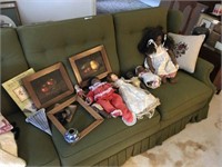 Sofa, Dolls, Framed O/C