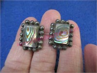 vintage mexican abalone earrings
