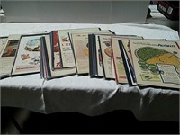 A large assortment of vintage magazine page food