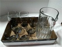 Packer glasses, and pitcher and 2 glasses