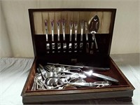 Silver plate and stainless flatware set several