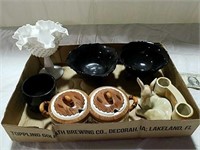 Black glass, milk glass and miscellaneous