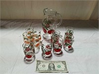 Tomato and orange glass set