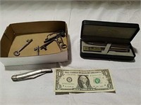 Skeleton keys, knife and pen set