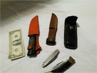 Hunting and other knives and sheaths