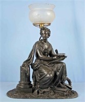 Grecian Goddess with Artist Palette Figure Lamp