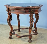Italian Style Black Marble Top Table with Putti