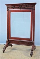 Mahogany Fire Screen with Beveled Glass