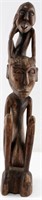 ANTIQUE CARVED WOOD WEST AFRICAN PATERNITY STATUE