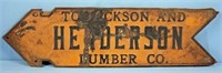 Jackson and Henderson Pressed Tin Sign 30" Long