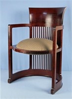 Frank Lloyd Wright 606 Cherry Wood Barrel Chair