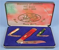 Case XX Discovery of America Three Knife Set