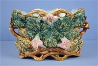 Large Majolica Planter with Flowers and Plants