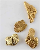LARGE ALASKAN GOLD NUGGET LOT OF FOUR