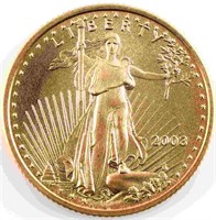 2003 GOLD AMERICAN EAGLE 1/4 OZT GOLD BU COIN