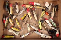 39 Vintage Fishing Lures, Most are Wooden