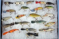 Group of 21 Vintage Lures and Display