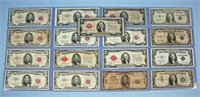 $54 Face Silver Certificates & Red Seal $2 & $5