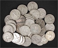 40 Walking Liberty 90% Silver Half Dollars