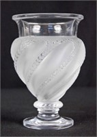Lalique France Crystal Ermenonville Footed Vase