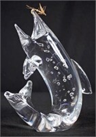 Steuben Glass "Trout & Fly" Sculpture