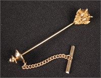 Art Nouveau 14kt Gold Devil Stick Pin w/ Diamonds
