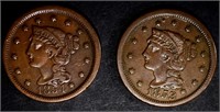 1853 & 1854 VF/XF LARGE CENTS