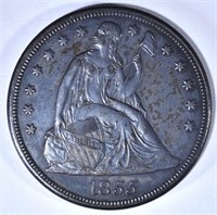 1855 SEATED DOLLAR AU+ KEY DATE
