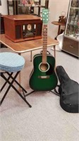 ART LUTHERIE GUITAR WITH SOFT CASE + STAND + STOOL