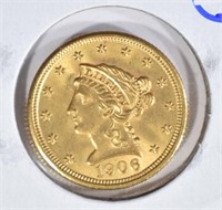 1906 $2 1/2 GOLD LIBERTY  GEM BU
