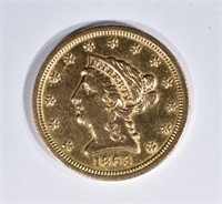 1863-S $2 1/2 GOLD LIBERTY  AU/UNC
