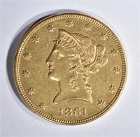 1861 $10 GOLD LIBERTY HEAD  BU