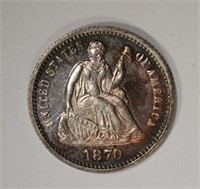 1870 SEATED HALF DIME  CH PROOF